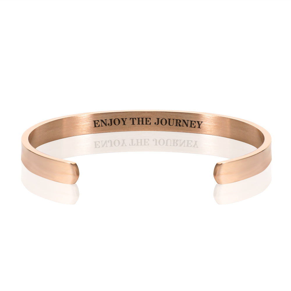ENJOY THE JOURNEY BRACELET BANGLE - Rose Gold