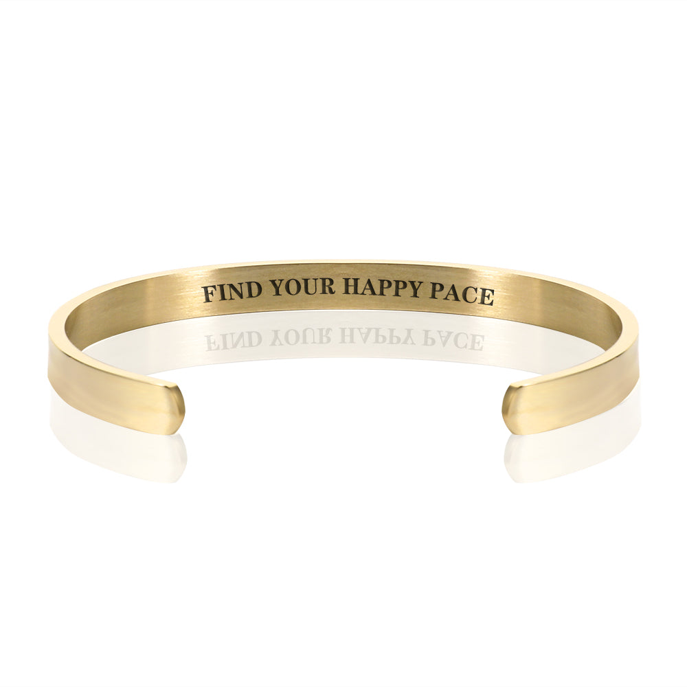 FIND YOUR HAPPY PACE BRACELET BANGLE - Gold
