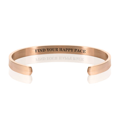 FIND YOUR HAPPY PACE BRACELET BANGLE - Rose Gold