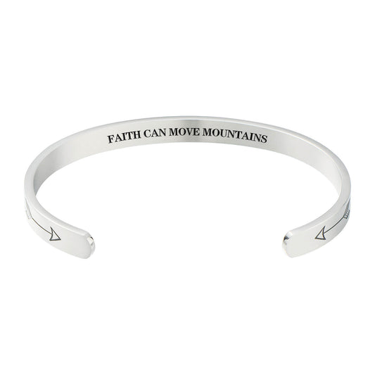 Inspirational Bracelets for Women Stainless Steel Mantra Cuff Bangle for Her