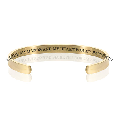 GUIDE MY HANDS AND MY HEART FOR MY PATIENTS  BRACELET BANGLES - Gold