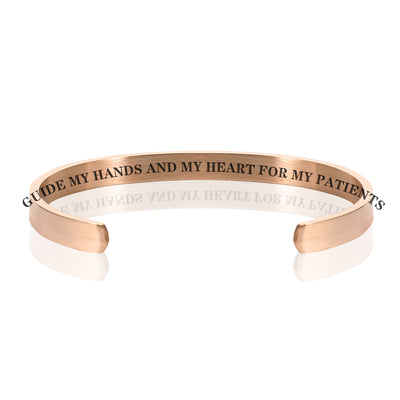GUIDE MY HANDS AND MY HEART FOR MY PATIENTS  BRACELET BANGLES - Rose Gold