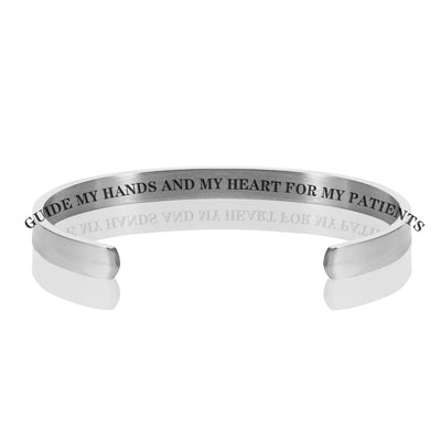 GUIDE MY HANDS AND MY HEART FOR MY PATIENTS  BRACELET BANGLES - Silver