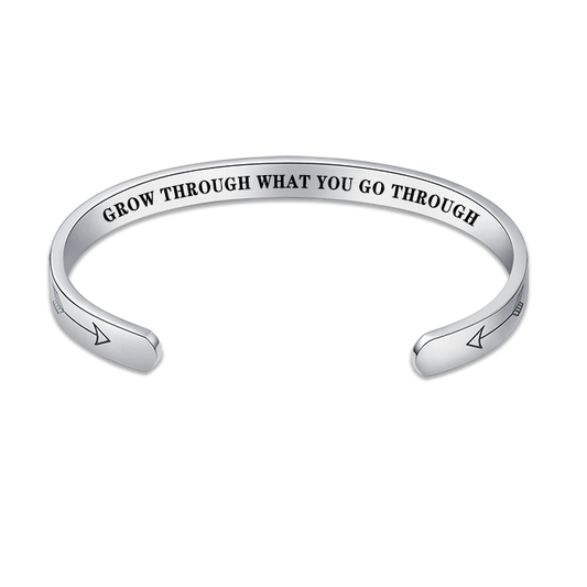 Grow through what you go through quote bracelet