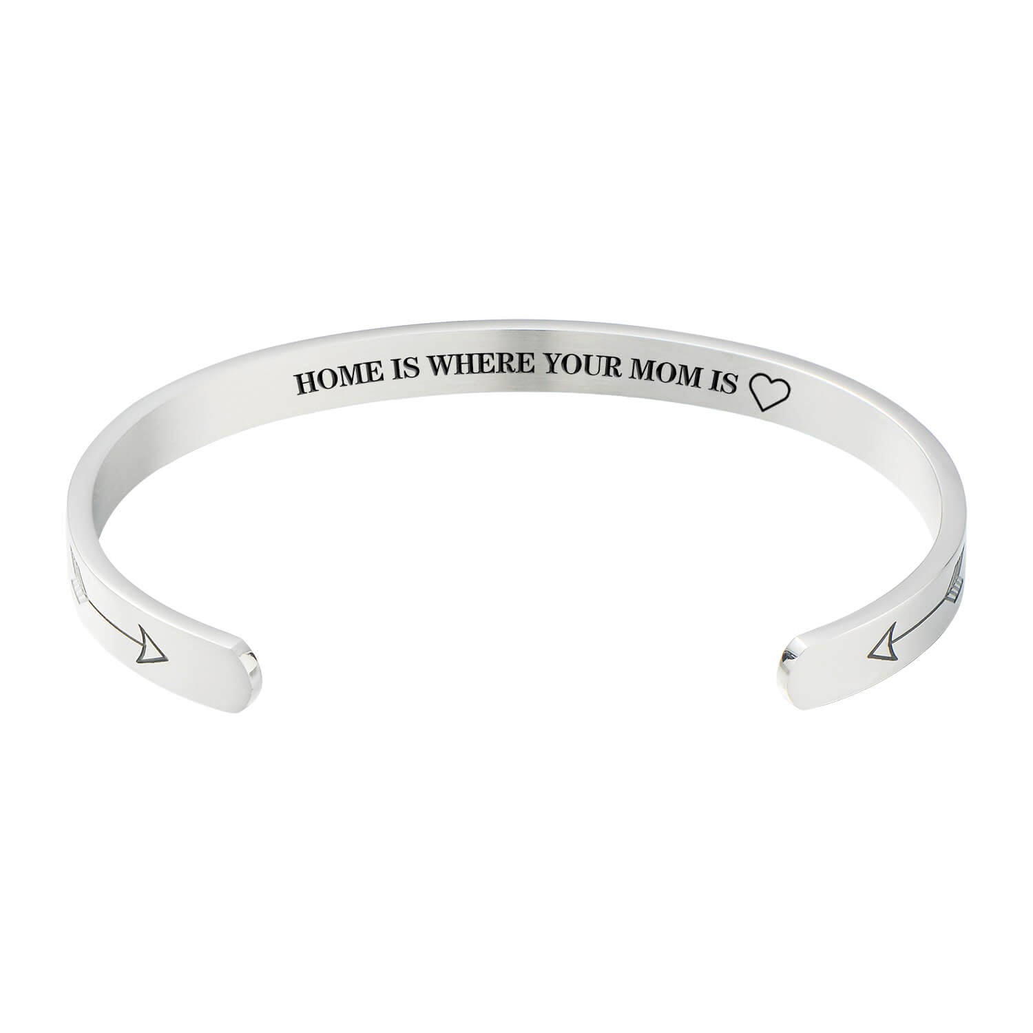 Home Is Where Your Mom Is Adjustable Cuff  Bracelet - Perfect Christmas Birthday, Mother's Day And Valentine's Day Inspirational Jewelry Gifts For Mom