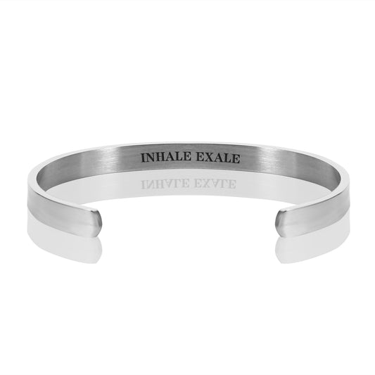 INHALE EXHALE BRACELET BANGLE - Silver