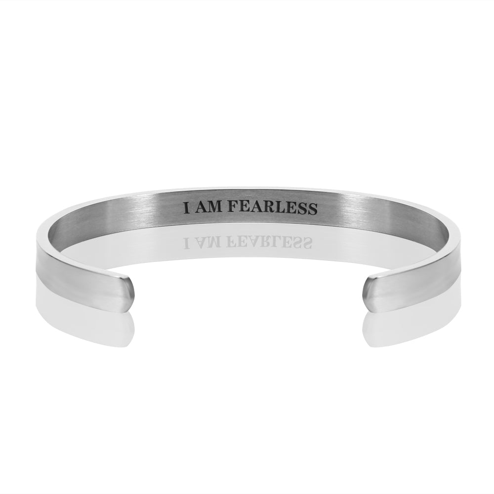 I AM FEARLESS BRACELET BANGLE - Silver