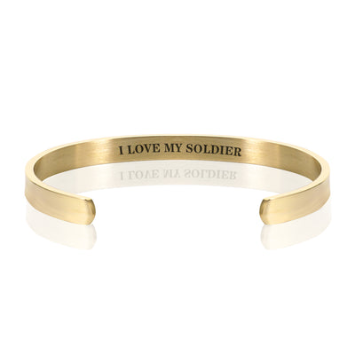 I LOVE MY SOLDIER BRACELET BANGLE - Gold