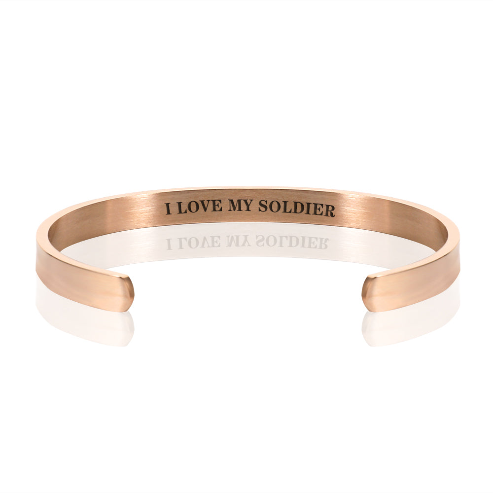 I LOVE MY SOLDIER BRACELET BANGLE - Rose Gold