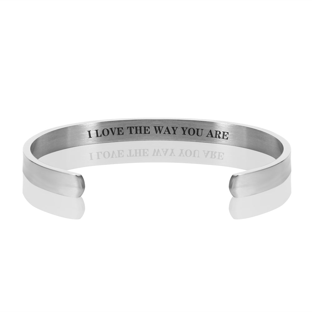 I LOVE THE WAY YOU ARE BRACELET BANGLE - Silver
