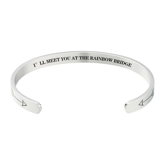 Pet Loss Sympathy Memorial Gift - I‘ll Meet You At The Rainbow Bridge Bracelet Pet Remembrance Gift For Loss Of Pet Dog Cats