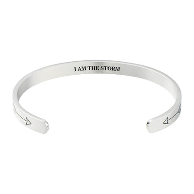 I Am The Storm Bracelet- Inspirational Mantra Cuff Bracelets for Women Friend Encouragement Gift for Her Personalized Birthday Jewelry