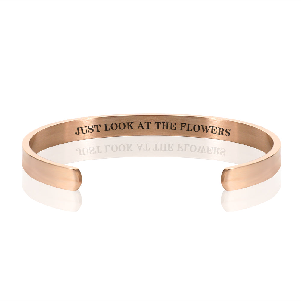 JUST LOOK AT THE FLOWERS BRACELET BANGLE - Rose Gold