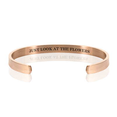 JUST LOOK AT THE FLOWERS BRACELET BANGLE - Rose Gold