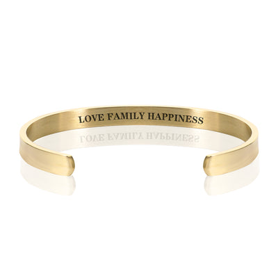 LOVE FAMILY HAPPINESS BRACELET BANGLE - Gold