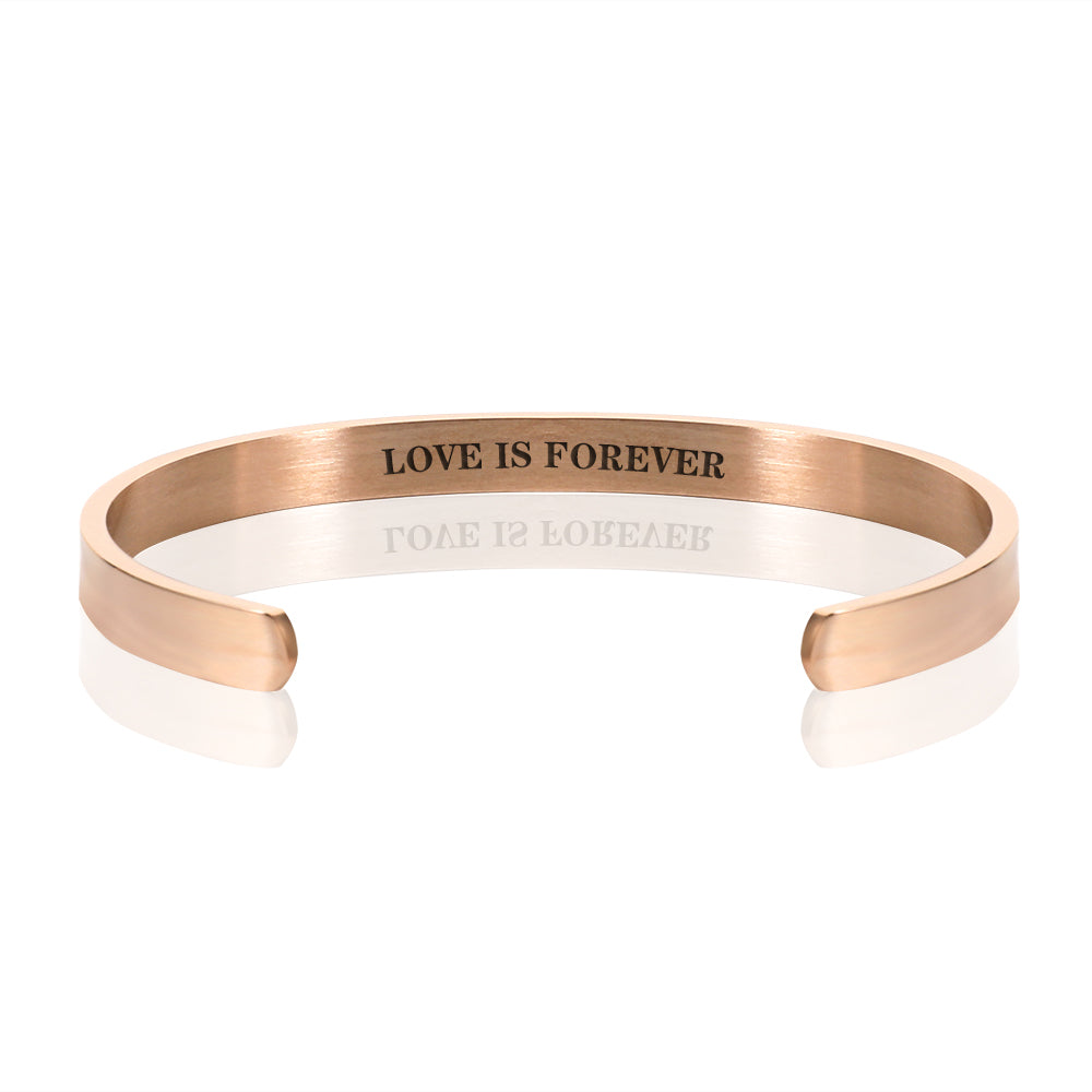 LOVE IS FOREVER BRACELET BANGLE - Rose Gold