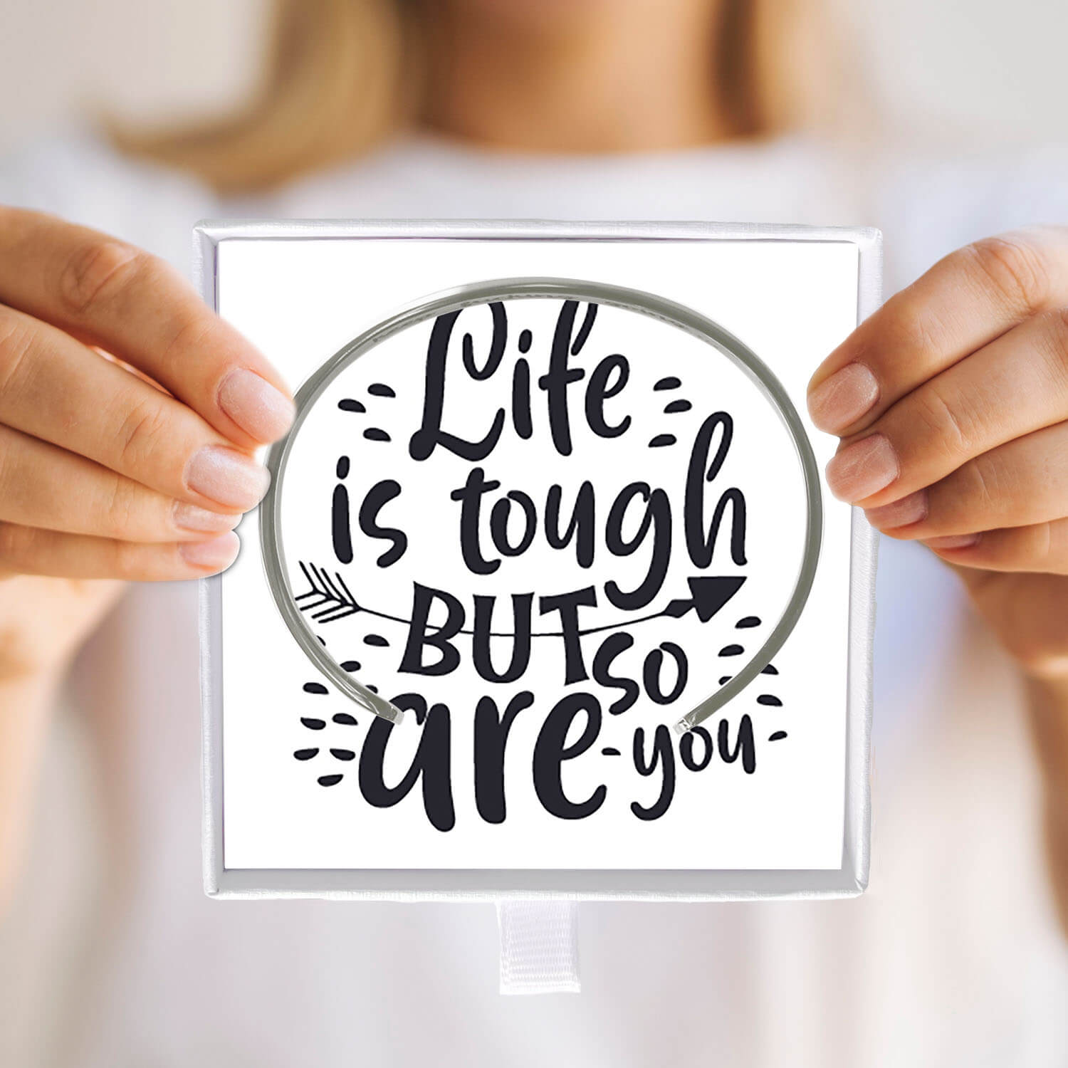 Life is Tough But So Are You Adjustable Cuff Bracelet