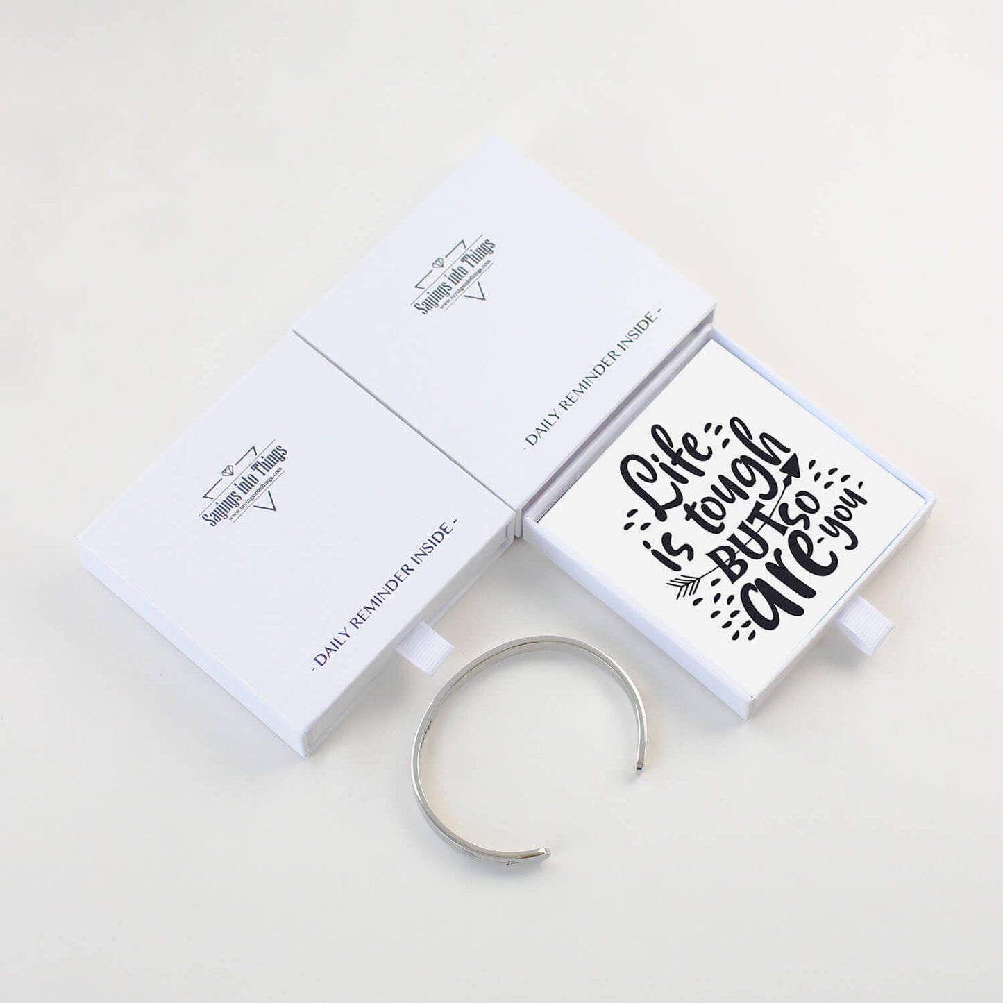 Life is Tough But So Are You Adjustable Cuff Bracelet