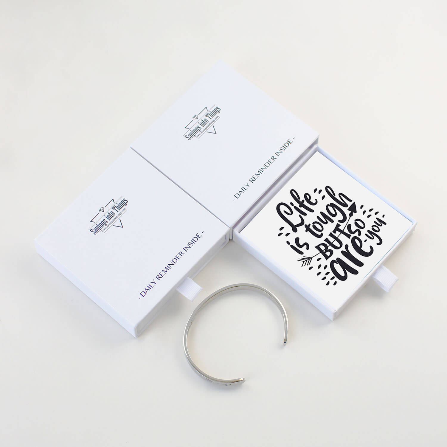 Life is Tough But So Are You Adjustable Cuff Bracelet