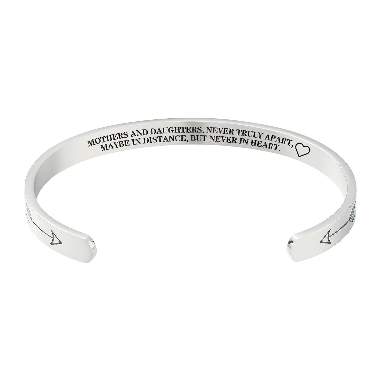 Mothers And Daughters Never Truly Apart, Maybe In Distance, But Never In Heart Bracelet - Perfect Christmas, Birthday, Mother's Day, And Valentine's Day Inspirational Jewelry Gifts For Mom 