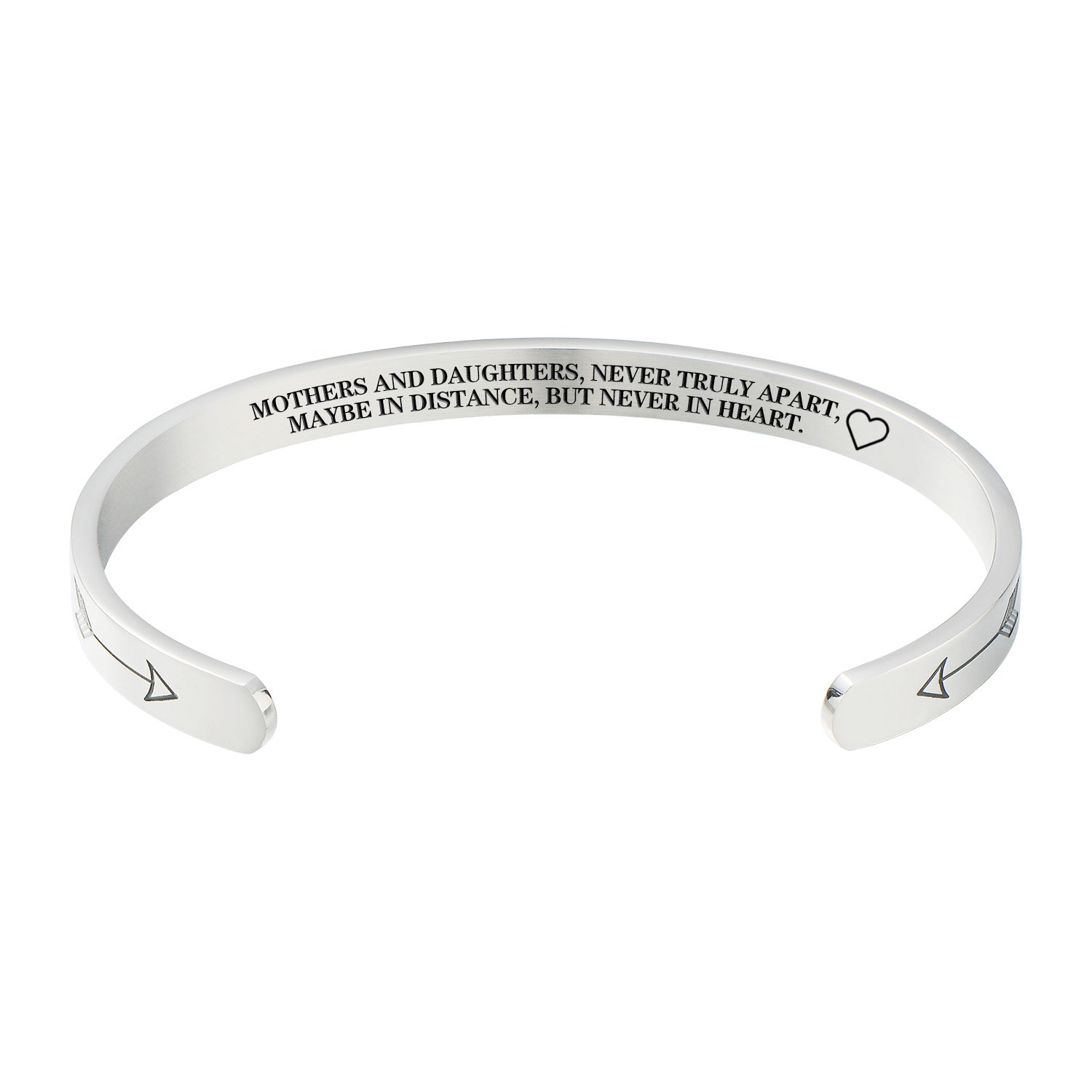 Mothers And Daughters Never Truly Apart, Maybe In Distance, But Never In Heart Bracelet - Perfect Christmas, Birthday, Mother's Day, And Valentine's Day Inspirational Jewelry Gifts For Mom 