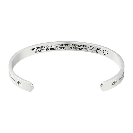 Mothers And Daughters Never Truly Apart, Maybe In Distance, But Never In Heart Bracelet - Perfect Christmas, Birthday, Mother's Day, And Valentine's Day Inspirational Jewelry Gifts For Mom 