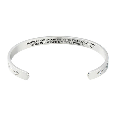 Mothers And Daughters Never Truly Apart, Maybe In Distance, But Never In Heart Bracelet - Perfect Christmas, Birthday, Mother's Day, And Valentine's Day Inspirational Jewelry Gifts For Mom