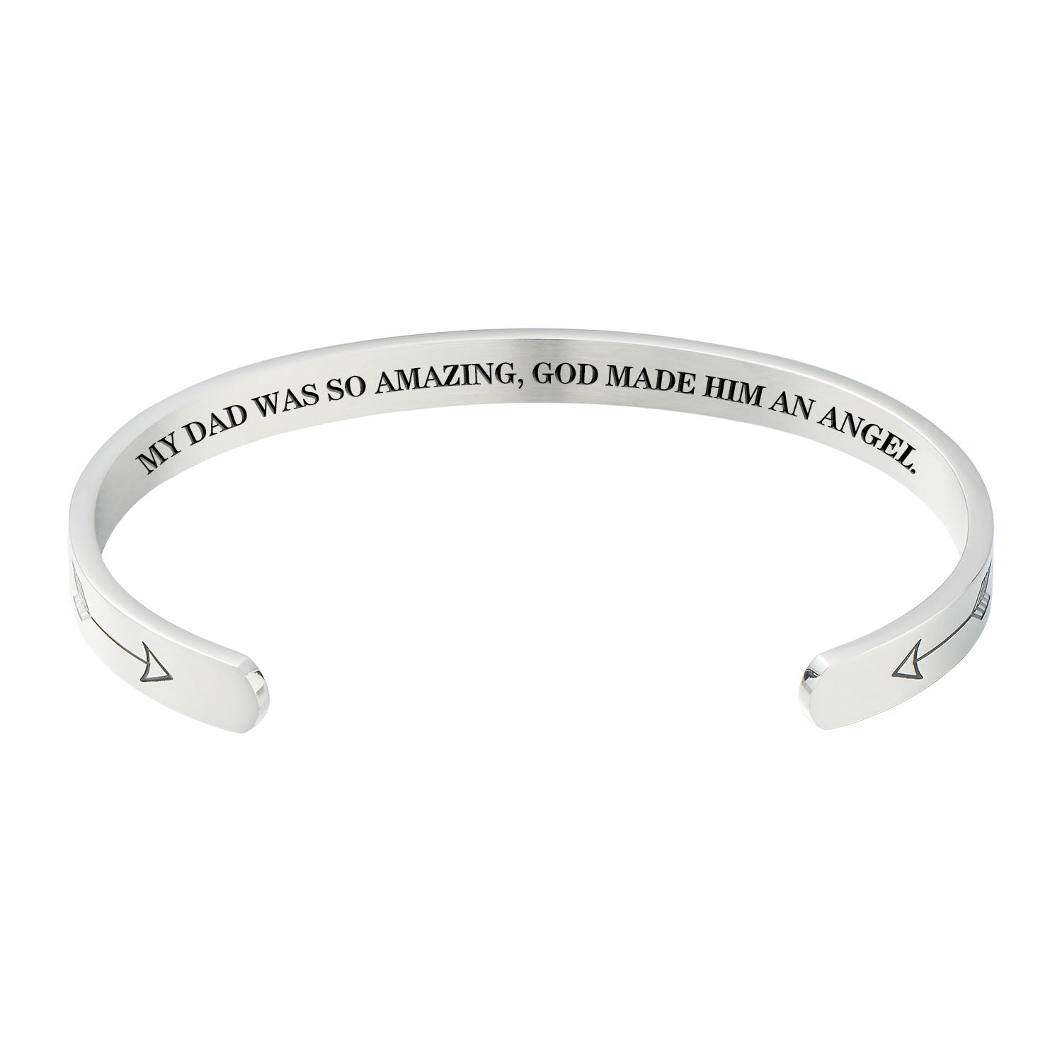 Dad Engraved Bracelet, Loss Of Father, Grief, Mourning, Death, Dad Memorial Bracelet, Angel Wings