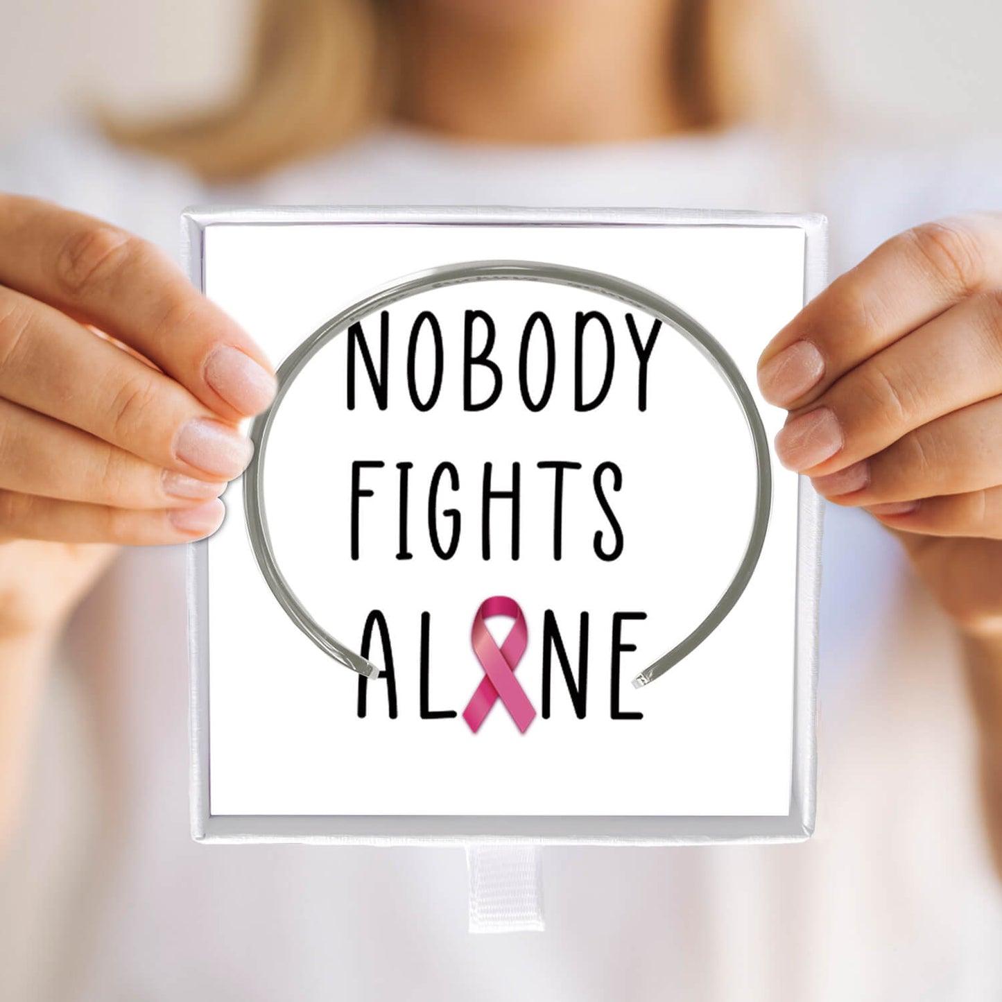 Inspirational Breast Cancer Survivor Bracelet Gifts For Women, Strong Women Encourage Bangle Gifts