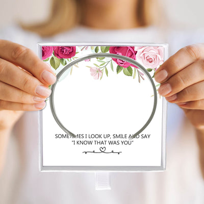 Sometimes I Look Up, Smile And Say “I Know That Was You” Bracelet，Wedding Memorial Gifts for Loss of Father Mother， Remembrance Gifts