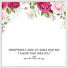 Sometimes I Look Up, Smile And Say “I Know That Was You” Bracelet，Wedding Memorial Gifts for Loss of Father Mother， Remembrance Gifts