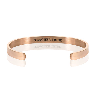 TEACHER TRIBE BRACELET BANGLE - Rose gold