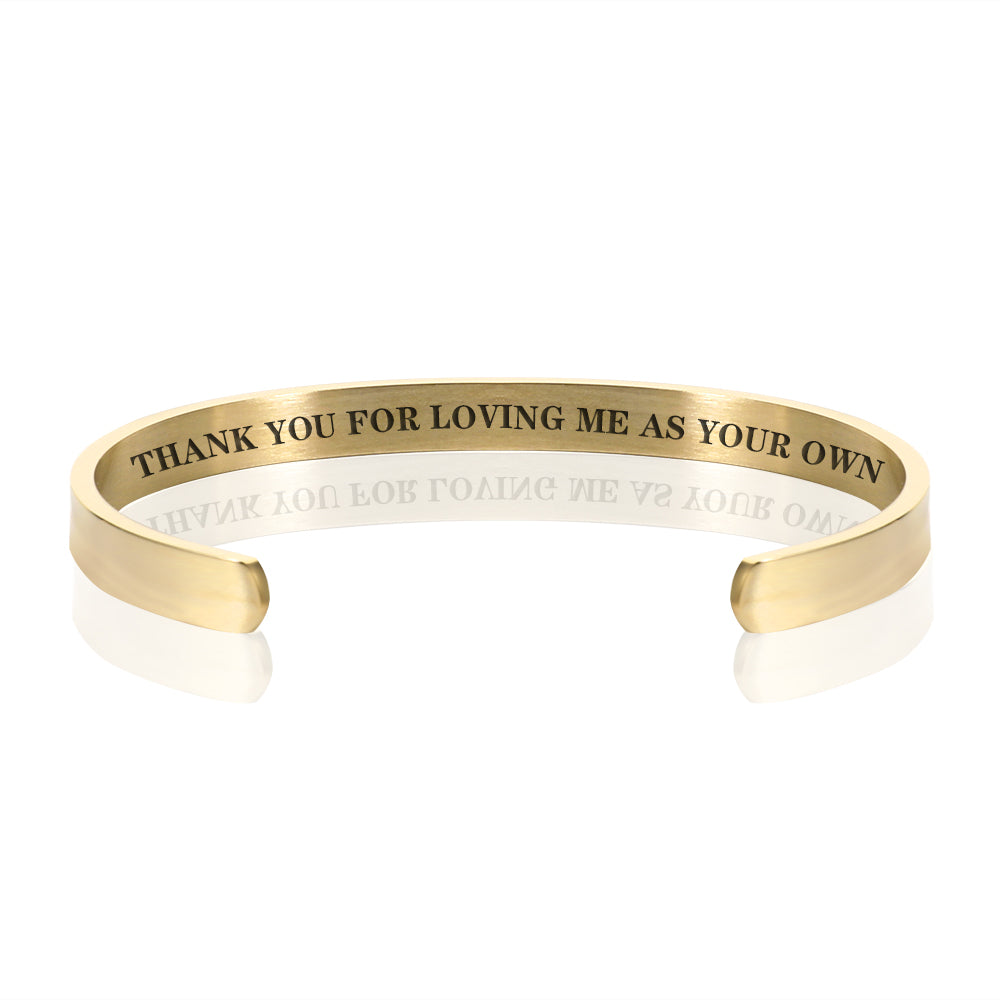 THANK YOU FOR LOVING ME AS YOUR OWN BRACELET BANGLE - Gold - Gold