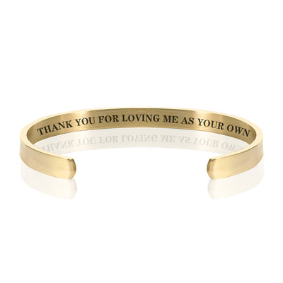 THANK YOU FOR LOVING ME AS YOUR OWN BRACELET BANGLE - Gold - Gold