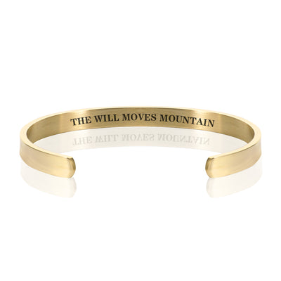 THE WILL MOVES MOUNTAIN BRACELET BANGLE - Gold