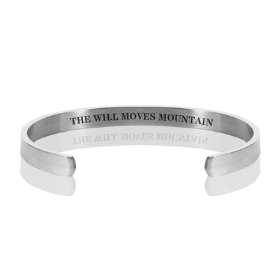 THE WILL MOVES MOUNTAIN BRACELET BANGLE - Silver
