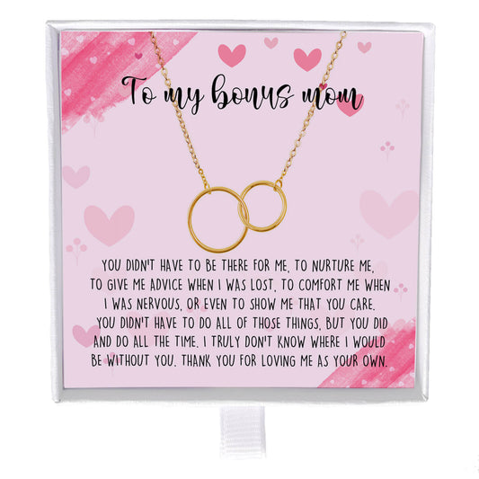 To My Bonus Mom Double Circles Necklace