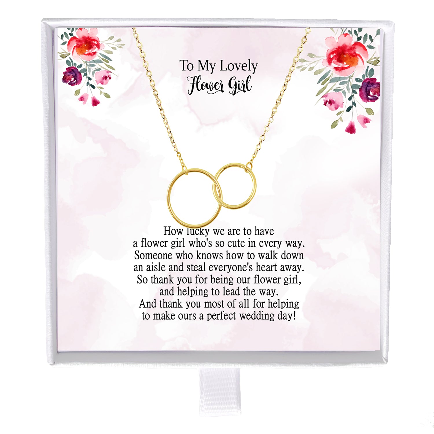 Gift For Flower Girl On Wedding Day，thank You Jewelry For Her，bridal Party Necklace， Junior Bridesmaid Gift，little Girl Necklace