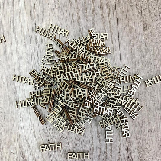 FAITH wooden cutouts - Refill your Jar of Faiths! 140 per pack