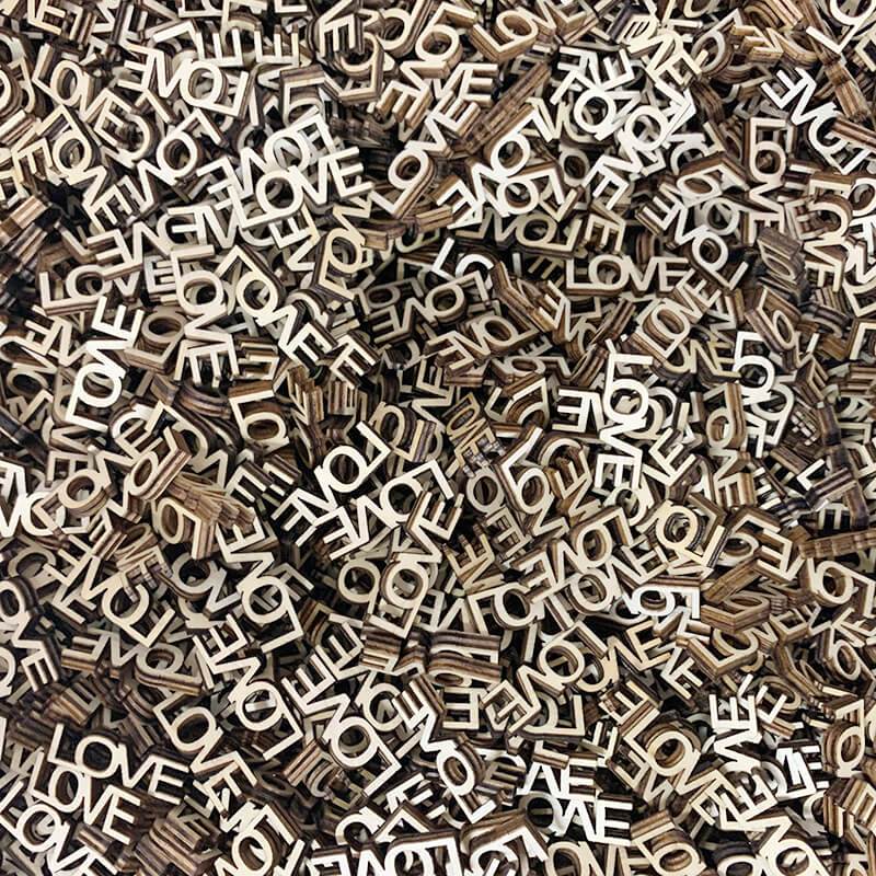 LOVE wooden cutouts - Refill your Jar of Loves! 140 per pack