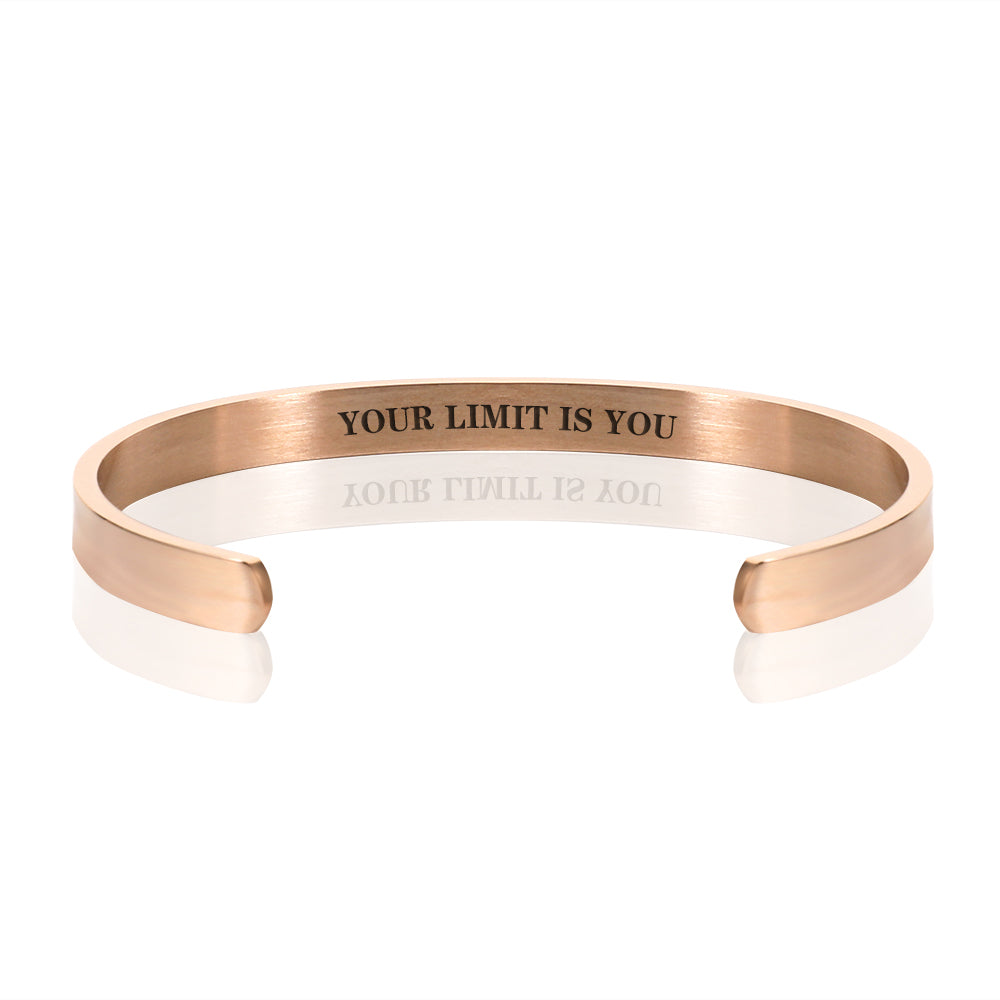 YOUR LIMIT IS YOU BRACELET BANGLE - Rose gold