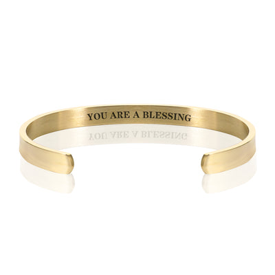 YOU ARE A BLESSING BRACELET BANGLE - Gold