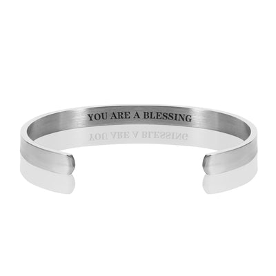 YOU ARE A BLESSING BRACELET BANGLE - Silver
