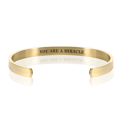 YOU ARE A MIRACLE BRACELET BANGLE - Gold