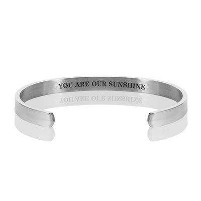 YOU ARE OUR SUNSHINE BRACELET BANGLE - Silver