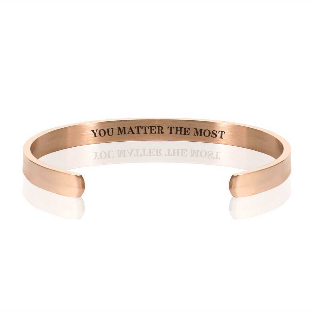 YOU MATTER THE MOST BRACELET BANGLE - Rose gold