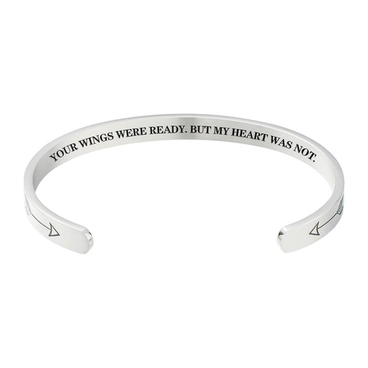 Remembrance Jewelry Memorial Bracelet Sympathy Gift for Loss Loved One Women Remembrance Cuff Bangle