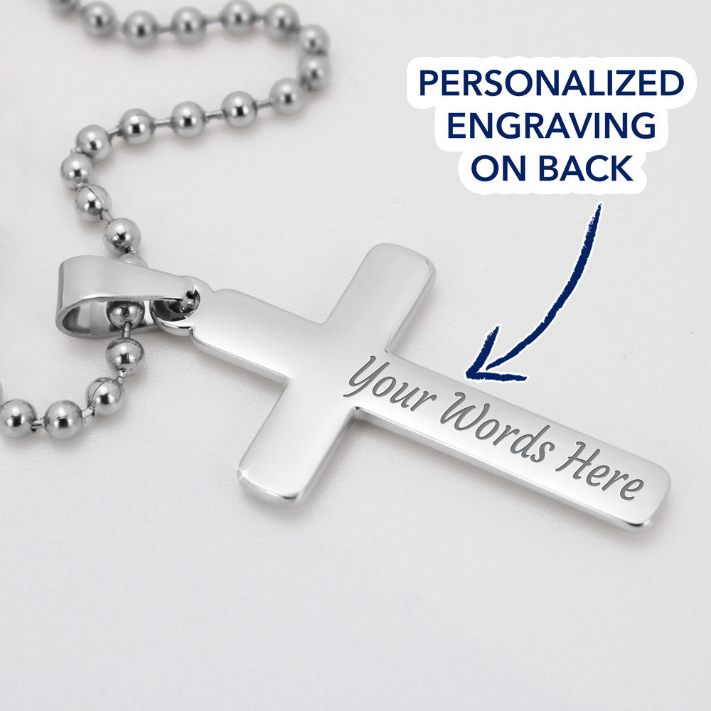 To My Future Husband， My Other Half Personalized Cross Necklace