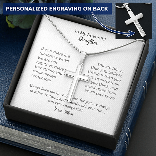 To My Beautiful Daughter， You're In My Heart，Necklace Gift For Daughter  From Mothers On Birthday, Christmas, Graduation