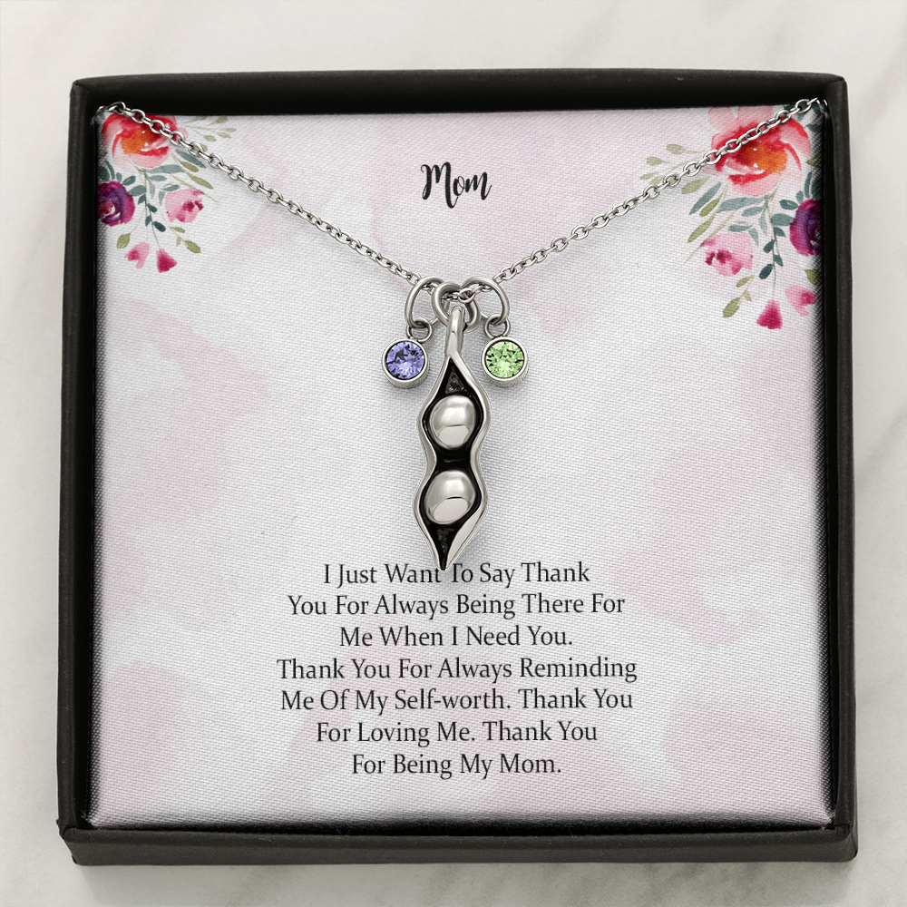 Gift Pea Pod Necklace For Mom Thank You For Being My Mom, Mother Gift For Valentine's, Birthday, Anniversary